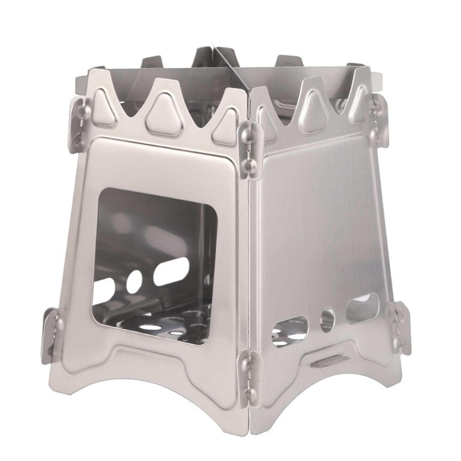 Camping Stove 304 Stainless Steel Folding Backpacking Burning Stove Portable Lightweight Pocket