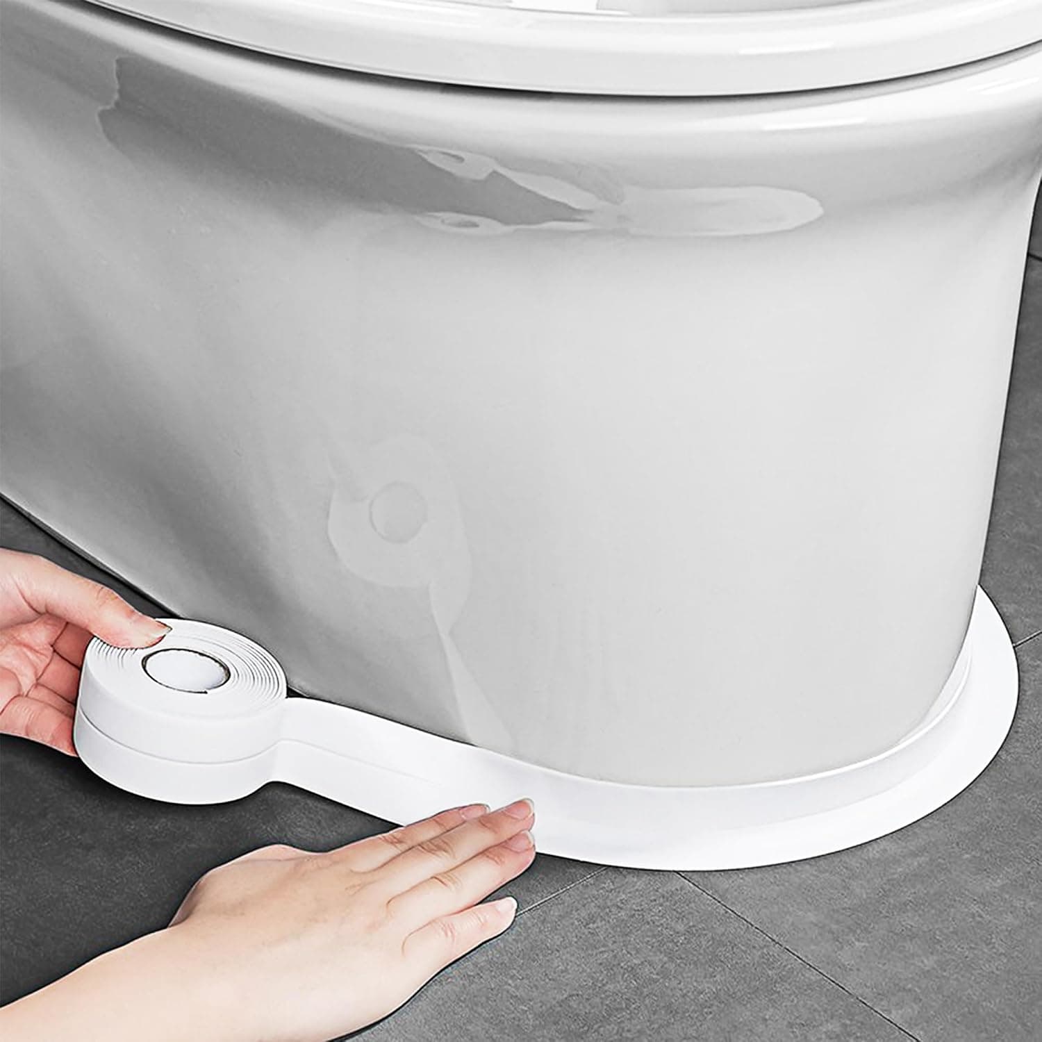 White Caulk Tape Waterproof Self Adhesive,White Bathroom Caulk Toilet Caulk Strip Bathtub Sealing Strip Tape for Bathroom Caulking Tape Shower Caulk White-1.5IN-10.5FT-B