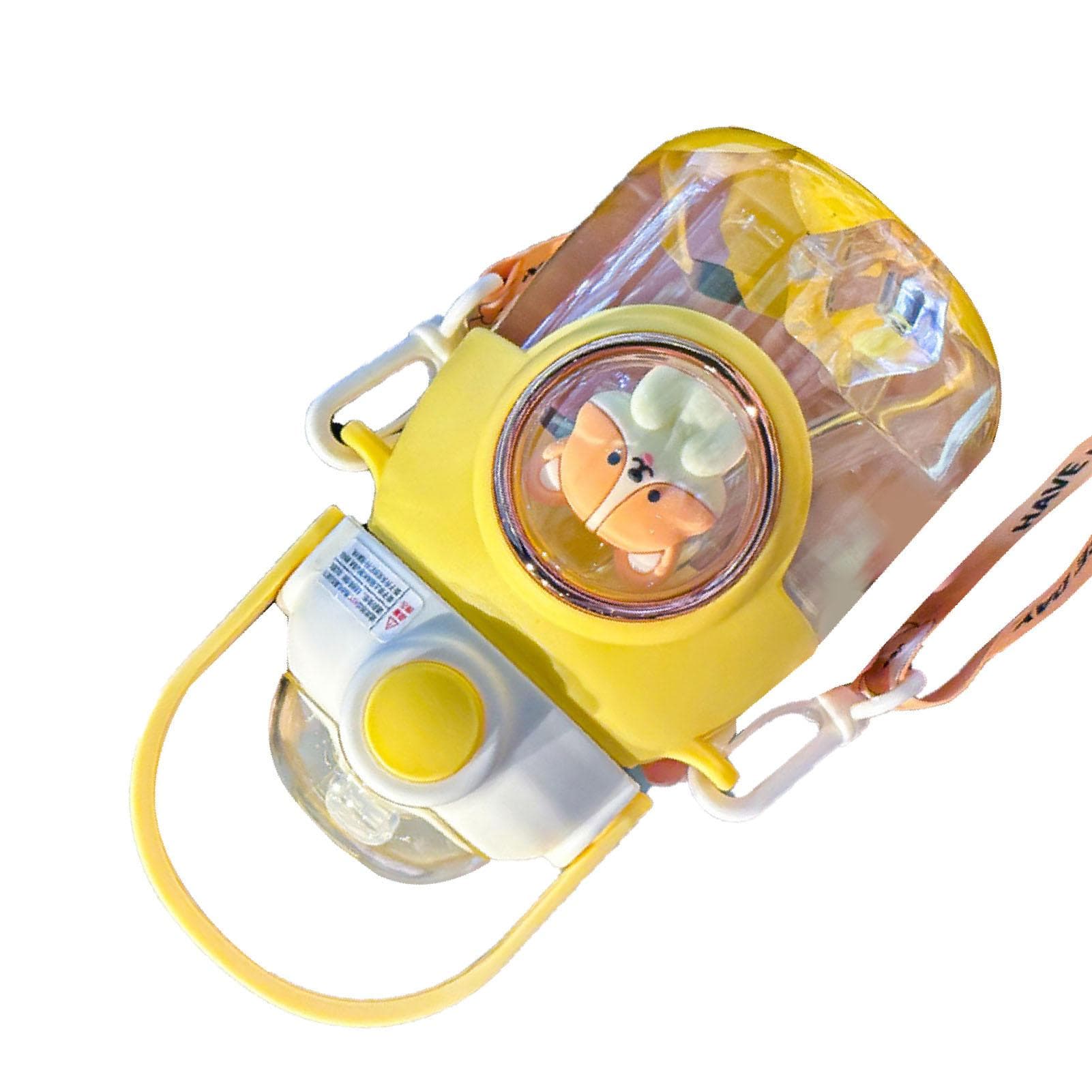 Water Bottle with Straw for Kids Plastic 820ml Heat Resistant Portable Cute Cartoon Sports Water