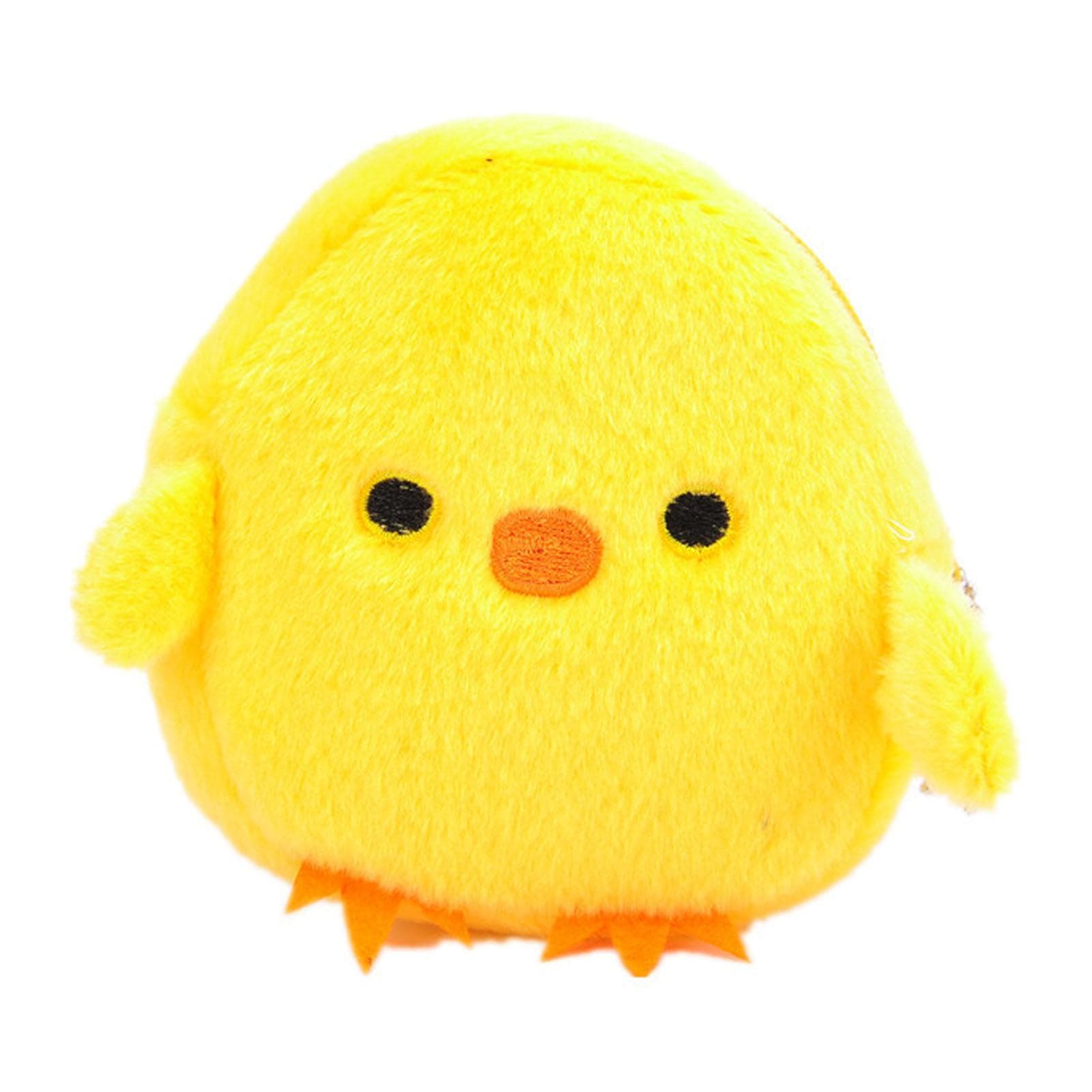 Coin Purse Plush Yellow Chicken Cartoon Pattern Cute Stylish Change Purse for Children Kids Gift