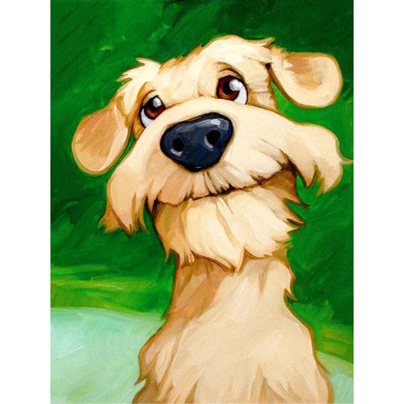 5D DIY Drill Diamond Painting Cross Stitch Cute Dog Diamond Embroidery Mosaic Decor 20X30CM