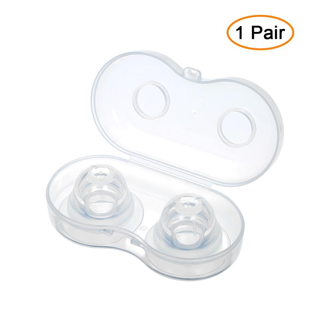 Nipple Pullers or Everters 1 Pair with Travel Case to Storage Silicone BPA-free Nipple Corrector Pack of 2 transparent