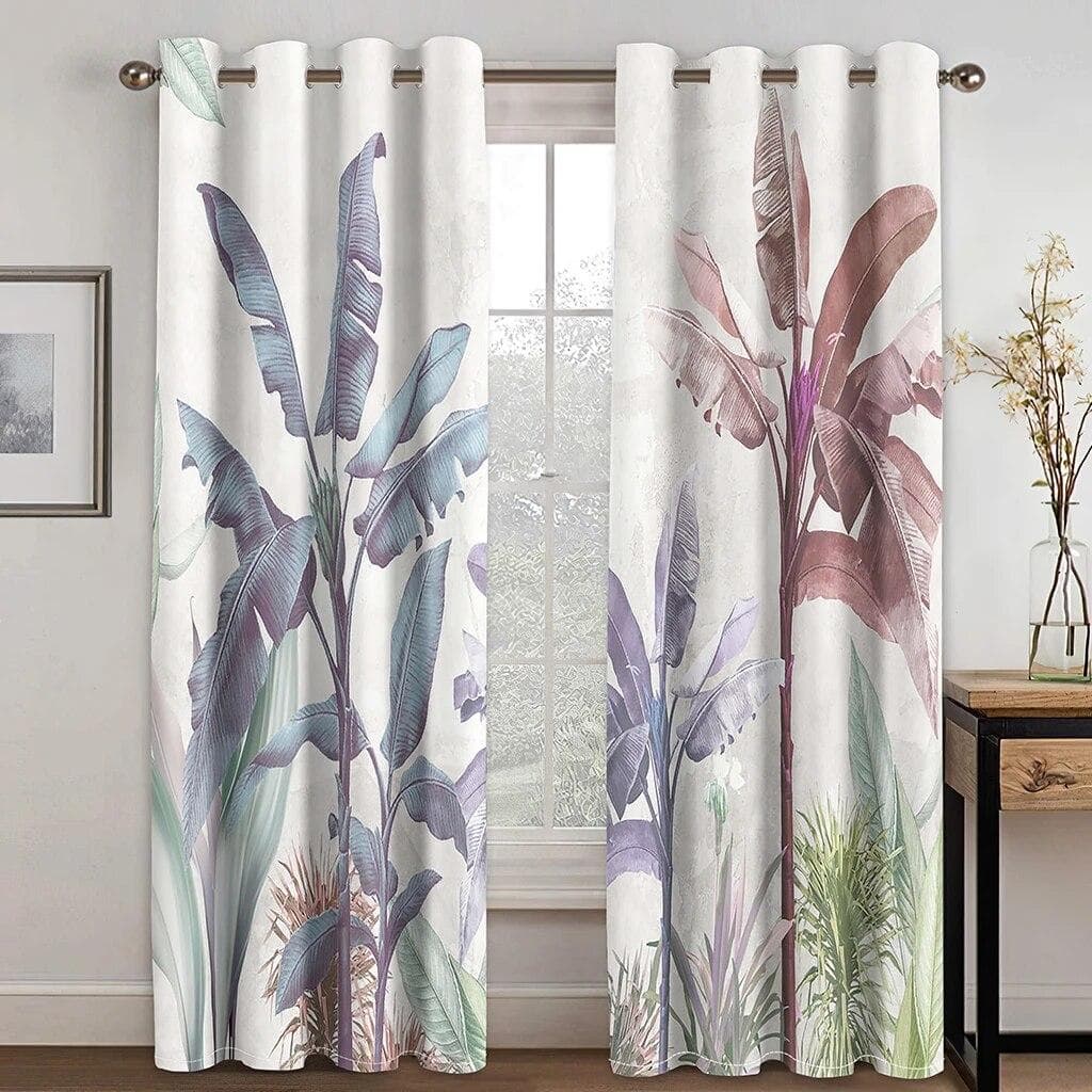 3D Flower Curtains For Living Room Bedroom Kitchen Black And White Vortex Three-dimensional Luxury Curtain For Windows Drapes W50xH160(CM)x2PCS-Grommet Top