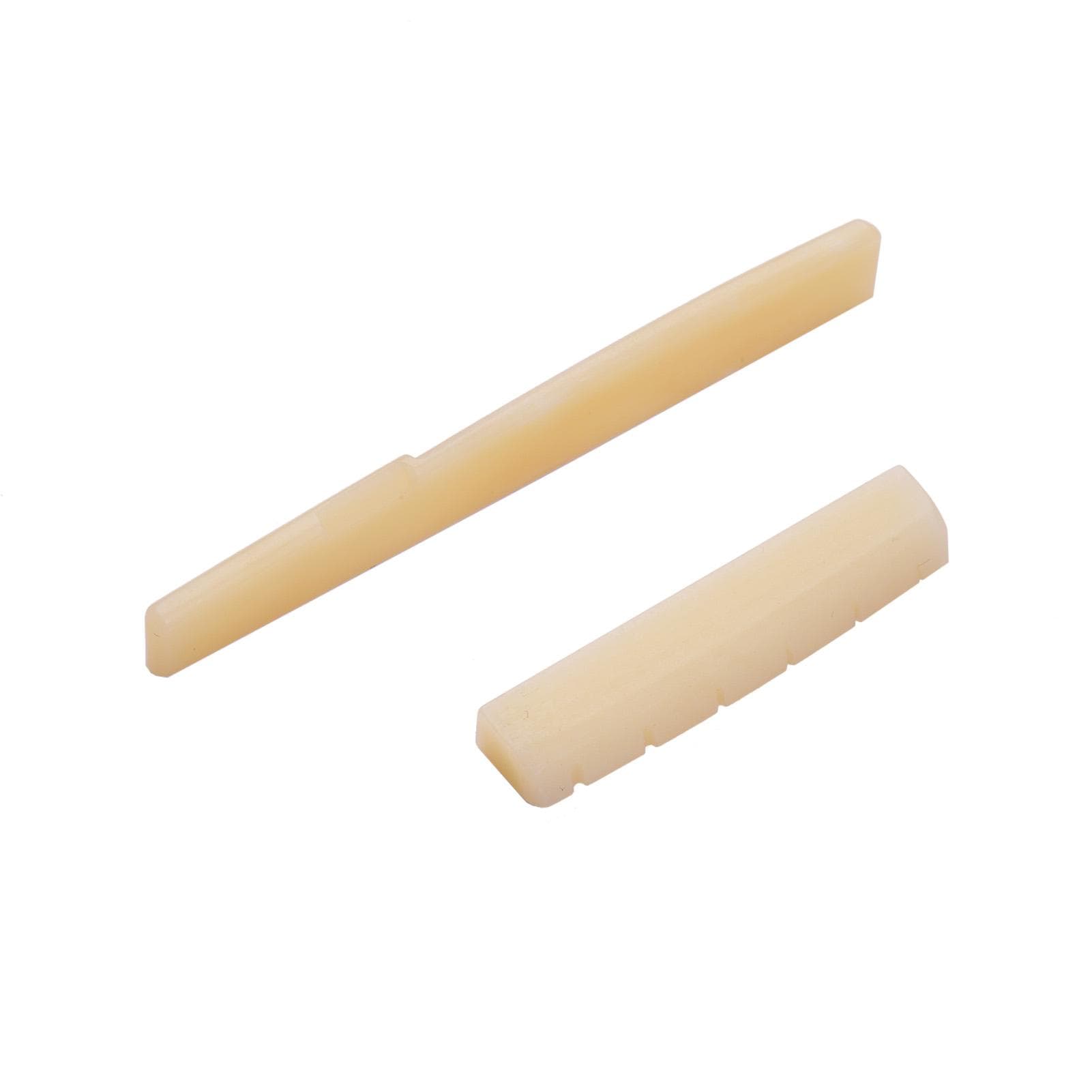 Guitar Saddle and Nut Real Bone Material 2pcs for 6 Strings Acoustic Guitar Camel Bone beige