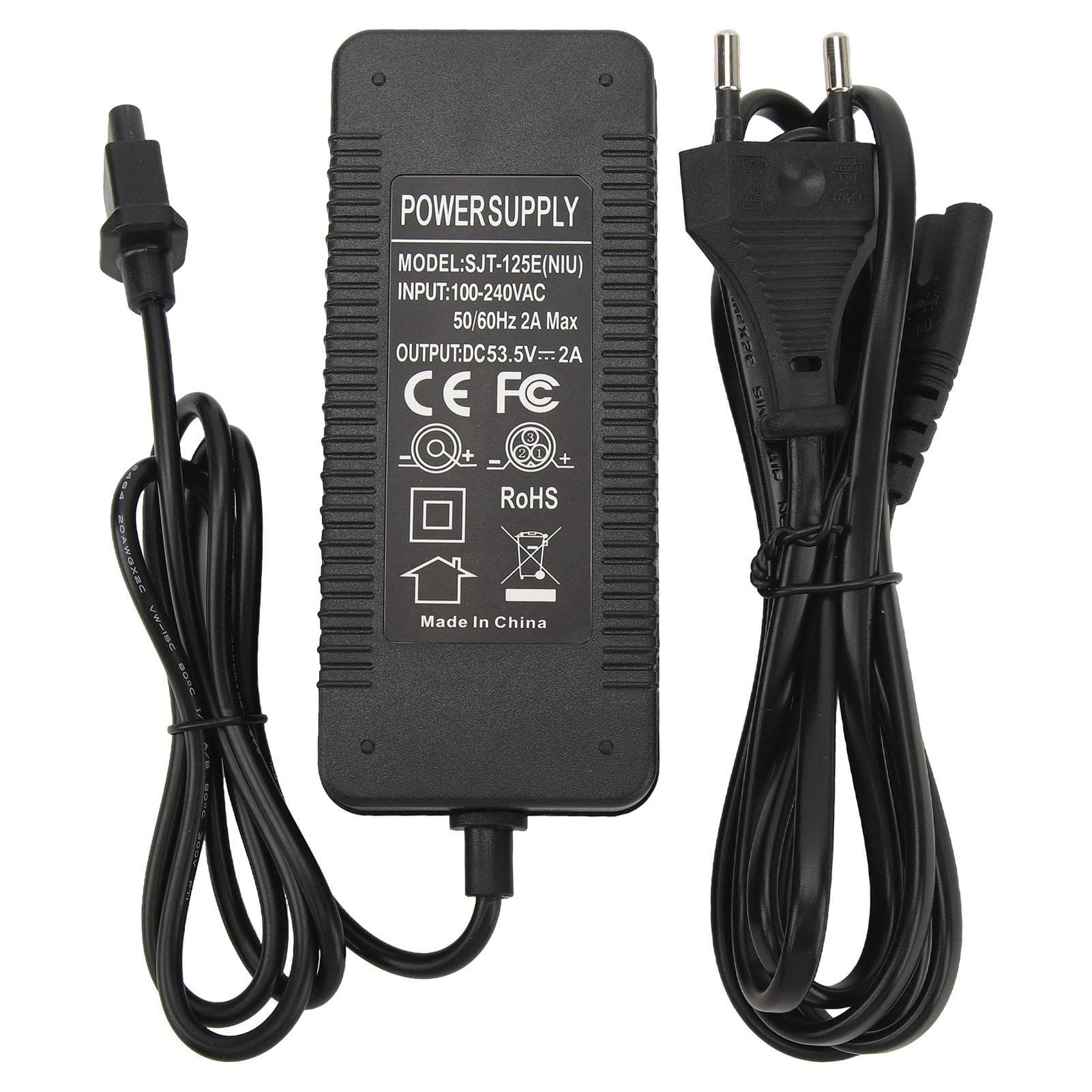 Electric Scooter Charger 53.5V 2A Universal Scooter Battery Power Adapter for Electric Bike
