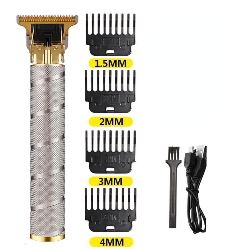 STAINLESS STEEL Spiral Metal Vintage T9 Electric Hair Clipper Hair Cutting Machine Professional Electric Shaver Rechargeable Barber Trimmer x