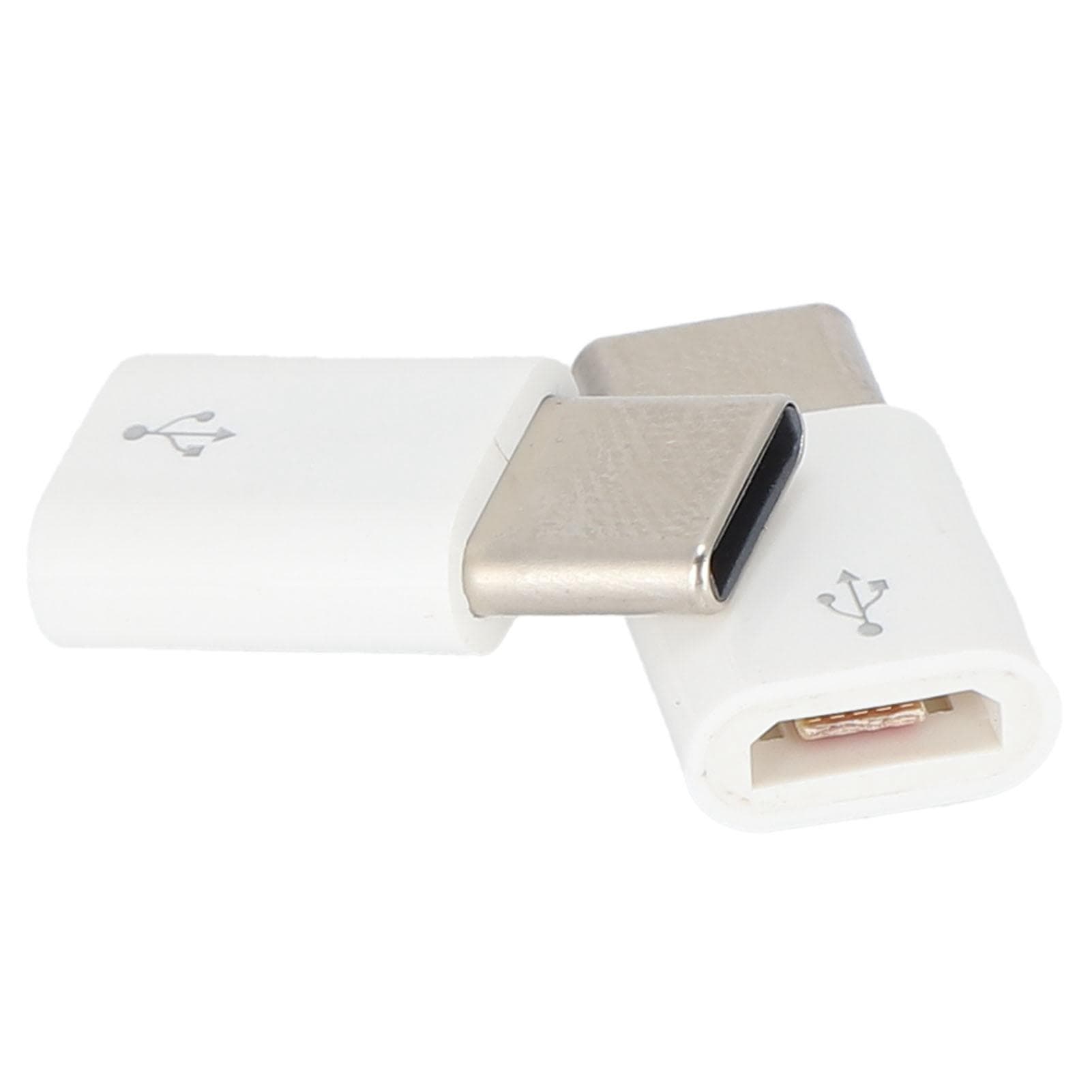 2Pcs Adapter Micro to TypeC Plug Play Great Compatibility Conversion Head for Data Transfer Charging