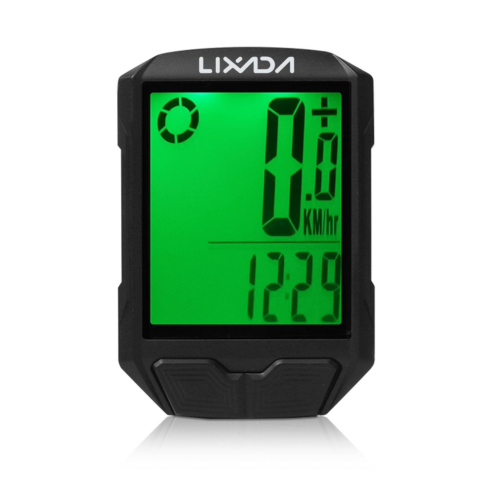 Wireless Bicycle Computer Multifunctional Large Screen with 18 Functions Waterproof Auto On/Off black