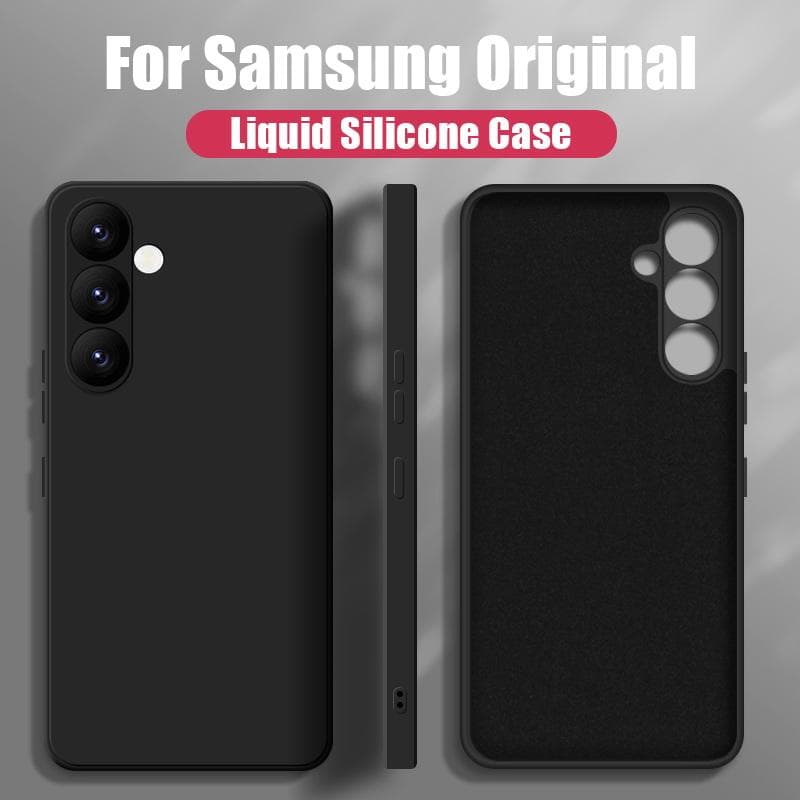 For Samsung A56 A16 A36 A55 A15 A35 A54 5G Case Liquid Silicone Phone Case For Samsung Galaxy S25 Ultra S24 FE S23 S22 S26 S21 A17 A37 A57 Cover Candy Samsung S26 Ultra black