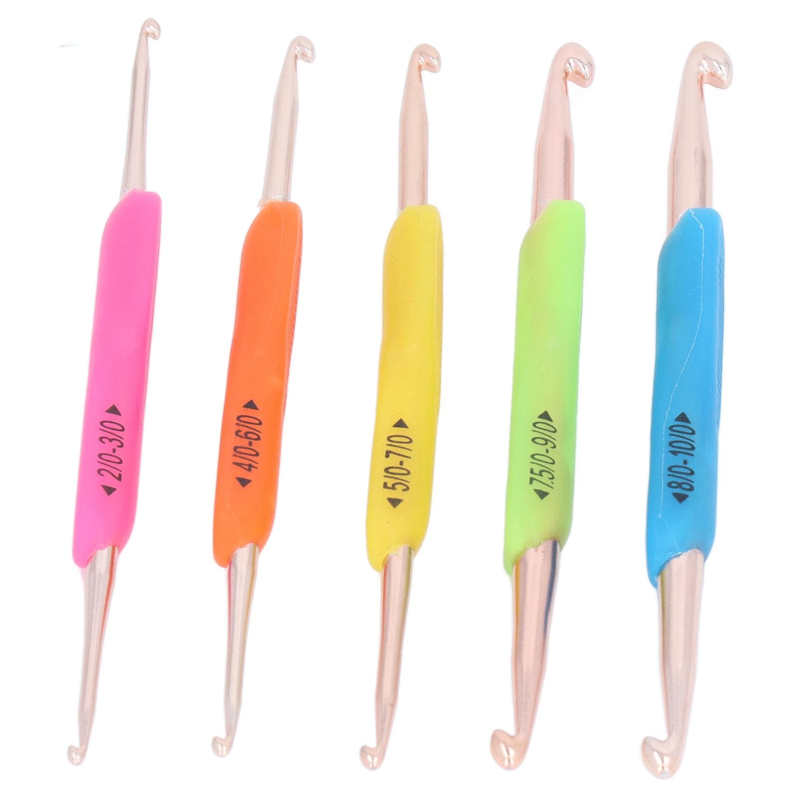5 Pcs Crochet Hooks Double Ended Ergonomic Design Colorful Crochet Hook Needles Knitting Needles