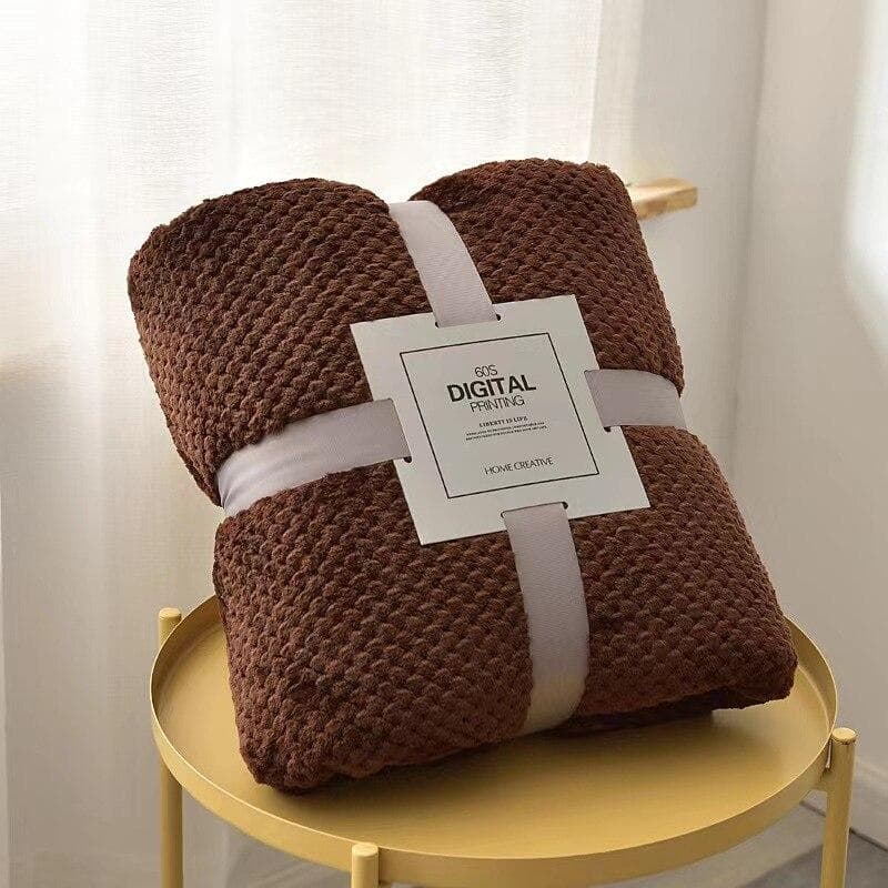 Soft Warm Flannel Blankets For Beds Solid Pink Blue Coral Fleece Mink Throw Sofa Cover Bedspread Fluffy Plaid Blankets 70x100cm coffee