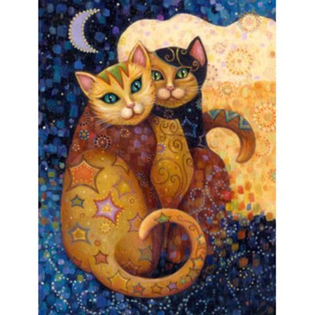 5D Diy Diamond Painting Watercolor Cat Pictures Round Embroidery Animals Mosaic Art of Rhinestones Needlework Decor Home 20X30CM