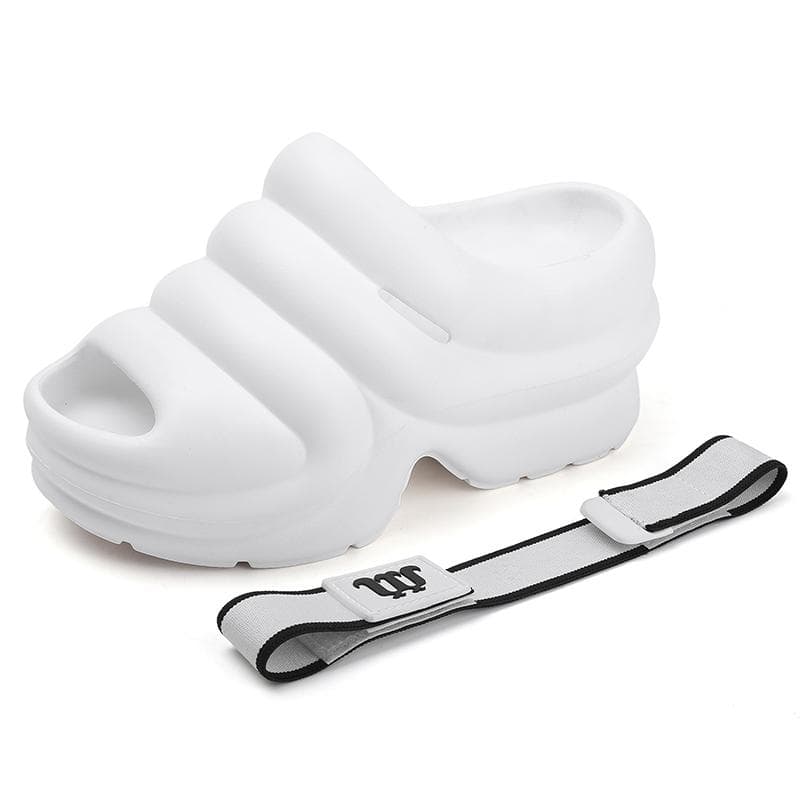 Summer Women Sandals Thick Bottom Women Clogs Soft EVA Dry Wedges Platform Shoes Beach Sandals Home Slippers 35-41 38 white