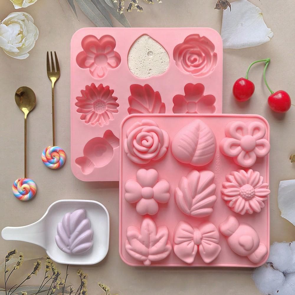 1pc 3D Flower Silicone Mold, Autumn Silicone Mold For Halloween Candy, Autumn Maple Leaf Nut Shaped Chocolate Candy Cake Pan Baking Tray Mold one-size