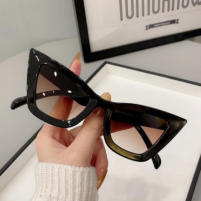 Big Frame Vintage Square Sunglasses for Women Men Cat Eye Sun Glasses UV Protection Fashion Goggles MULTI