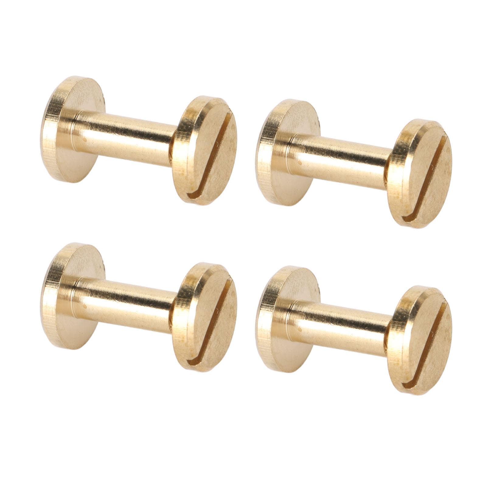 50 Set Binding Rivet Round Flat Head Brass Slot Screw Rivets for Belts Bags Wallets Shoes Jackets 10x6mm