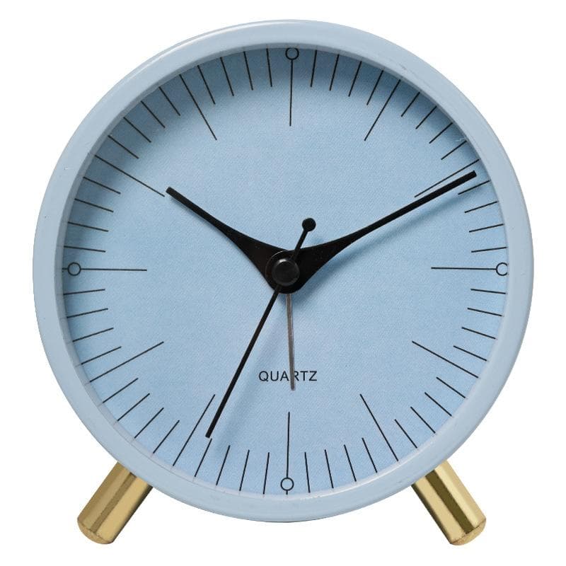 4.5 inch Alarm Clock Analog Non-Ticking Silent Small Desk Clock With Backlight for Living Room, Bedroom Simple blue