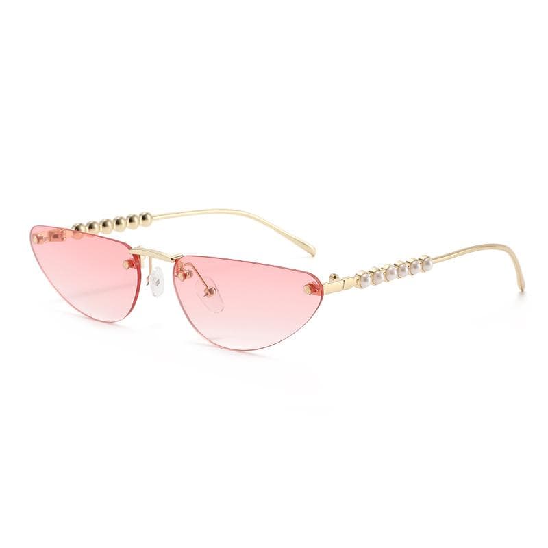 Retro Rimless Cat Eye Sunglasses Women Men Luxury Metal UV400 Sun Glasses Sexy Fashion Eyewear Travel Party