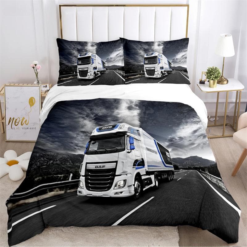 DAF Truck Casal Bedding Se Duvet Cover Set with Pillowcase Home Textile Twin Full Queen King Children's Gift 155X220cm-3pcs