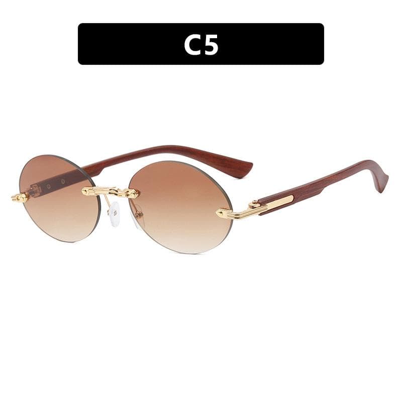 Ladies' glasses, rimless trimmed oval sunglasses