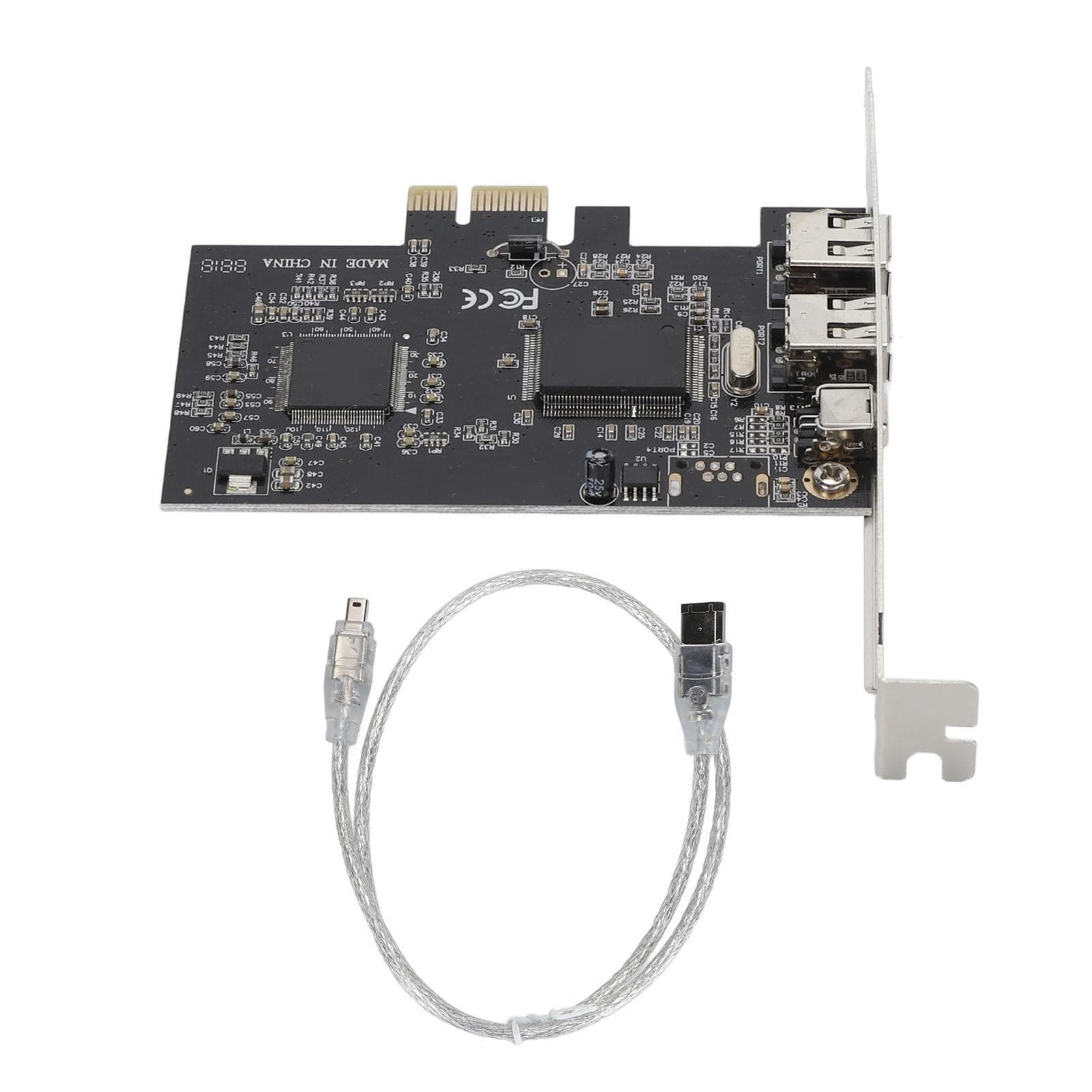 PCIE 1X to 3 Port 1394A Firewire Riser Card Dual Chip Design Support 1440x1080 800Mbps Expansion