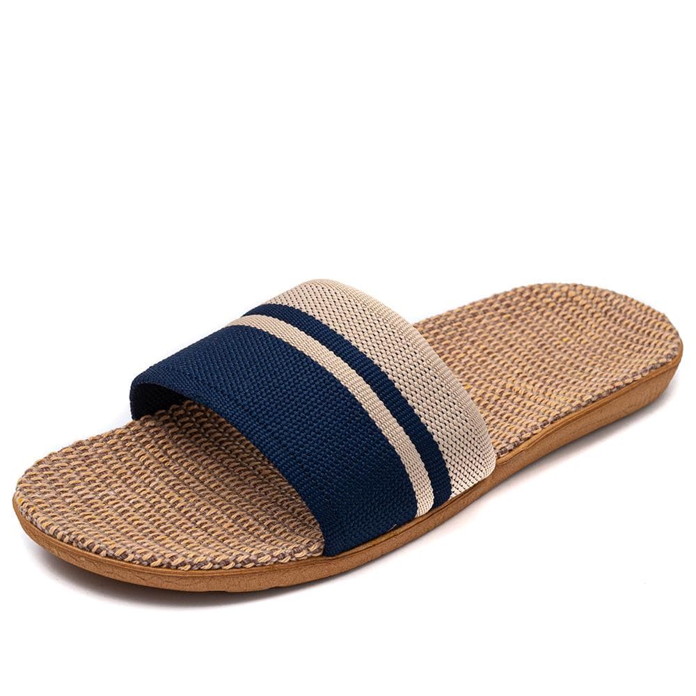 Plus Size Women'S Slippers Linen Lightweight Casual Slippers Women For Home 37-38 blue