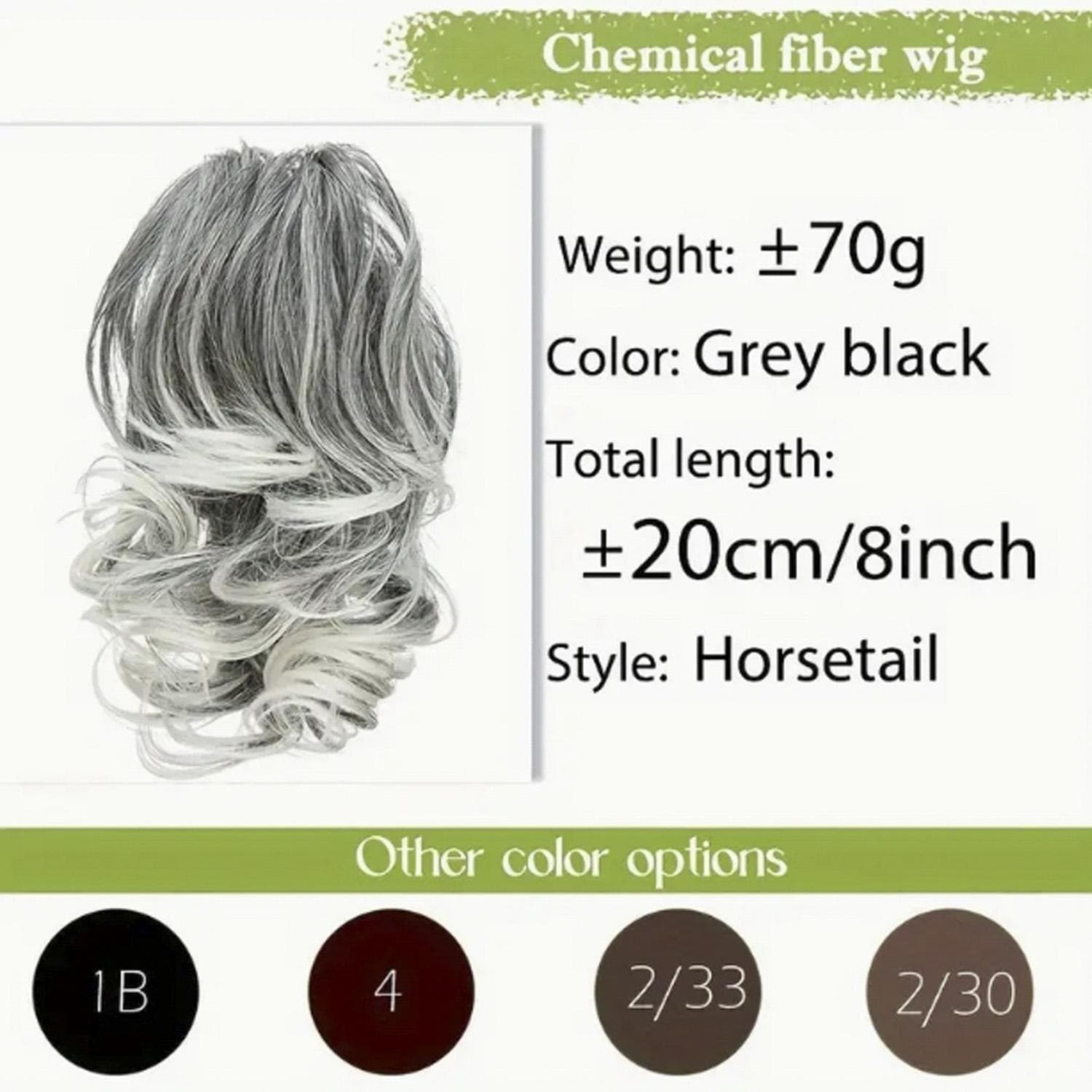 Synthetic Claw Clip Ponytail Hair Extensions Short Curly Hair For Women Ponytail Hairpiece Hair Accessories 20cm