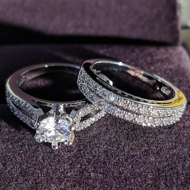 925 Sterling Silver Luxury Bold Big Wedding Rings Set for Bridal Women Engagement African Finger Christmas Gift Jewelry R4428 7