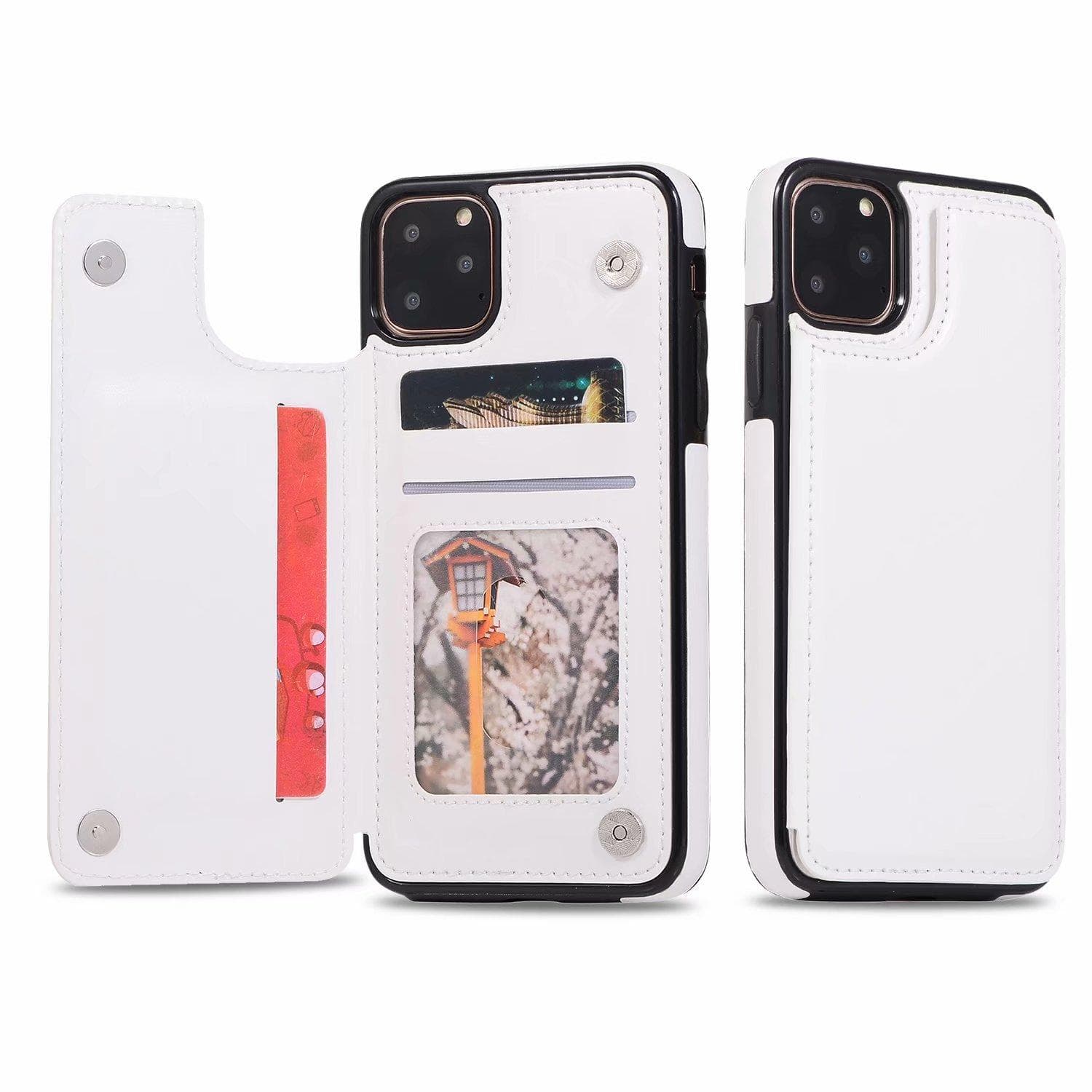 Leather Wallet Case Flip Cover for iPhone 16 15 14 13 12 11 Pro Max 8 7+ XR XSMAX Samsung S25 S24 S23 S22 S21 S20 Plus S23FE A55 A14 A54 A53 Samsung Galaxy S9 white