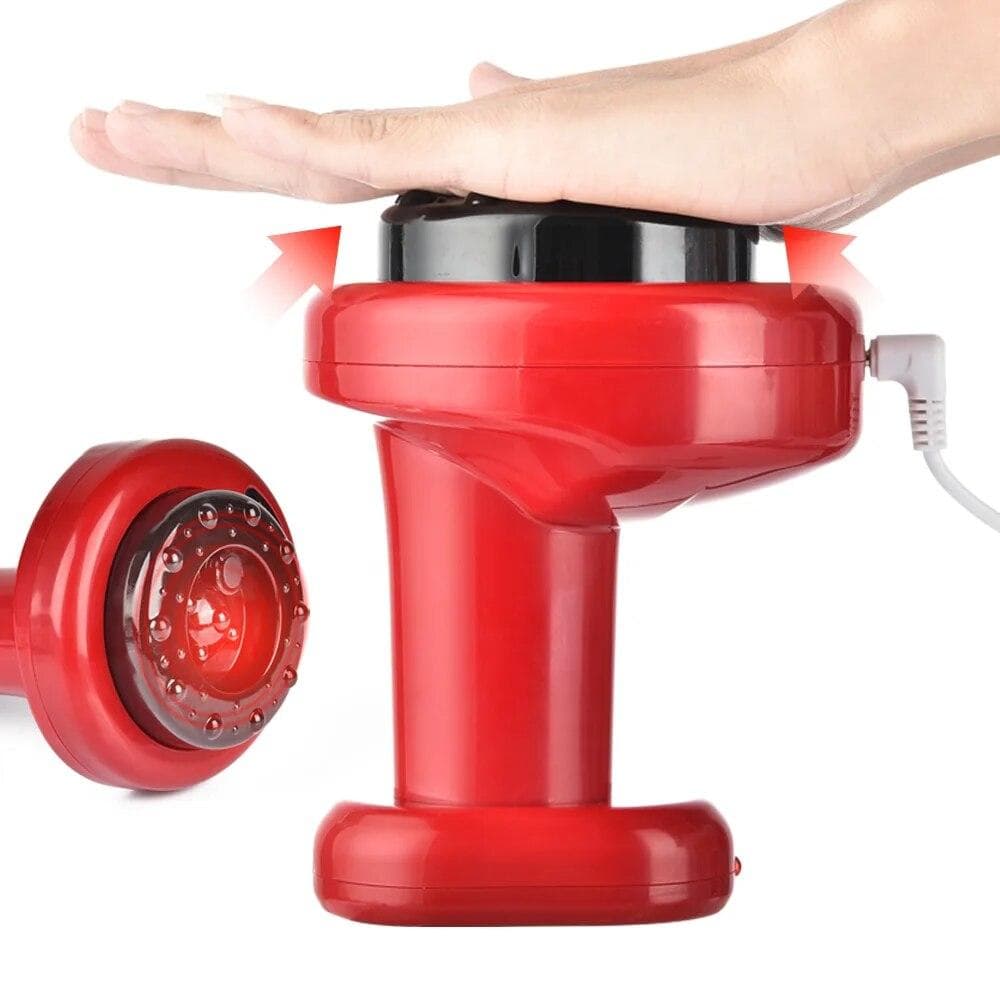 Electric Cupping Massage Therapy Apparatus Vacuum Suction Cup 2 Gears Gua Sha Scraping Device Meridian Therapy Fat Burning CHINA red