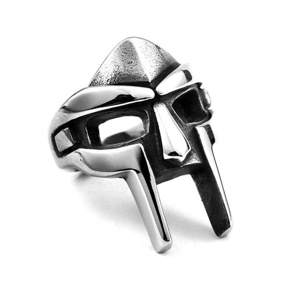 Gladiator Style Mask Ring for Men Punk Vintage Titanium Stainless Steel Ring, 11