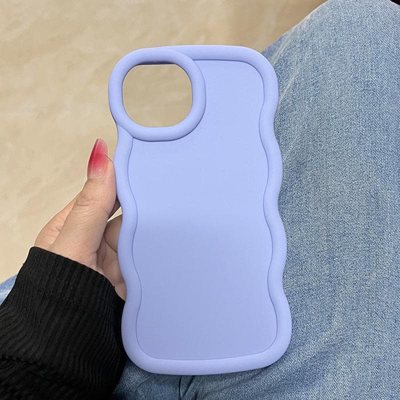Macaron Large Waves Suitable for IPhone 16 Mobile Phone Case 13/14 Candy Color Large Hole PRO Soft Shell iPhone 6Plus/7Plus/8Plus