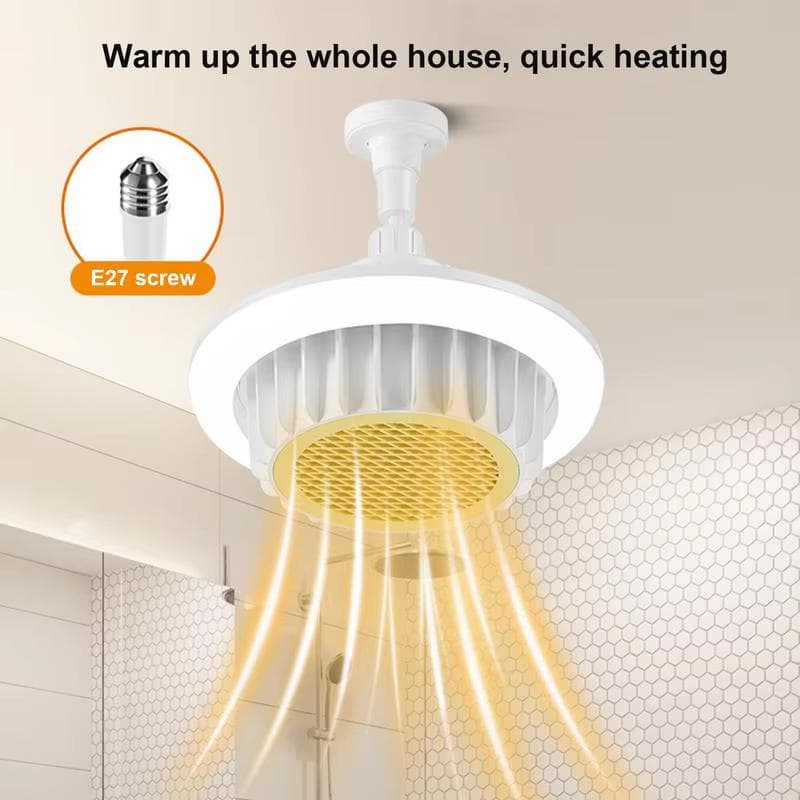 Remote Control Warm Air Lamp High-Power Whole House Heating Dimming Room Spiral E27 Electric Heater Fan Light Ceiling Fan Light 220V