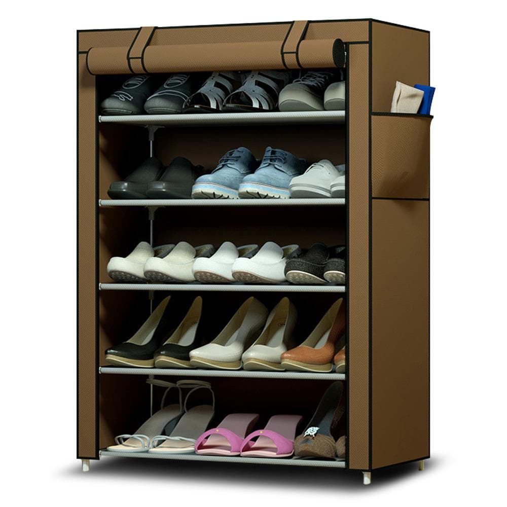 Simple Shoe Rack Multi-layer Steel Pipe Free Assembly Dust-proof Household Space Saving Student coffee