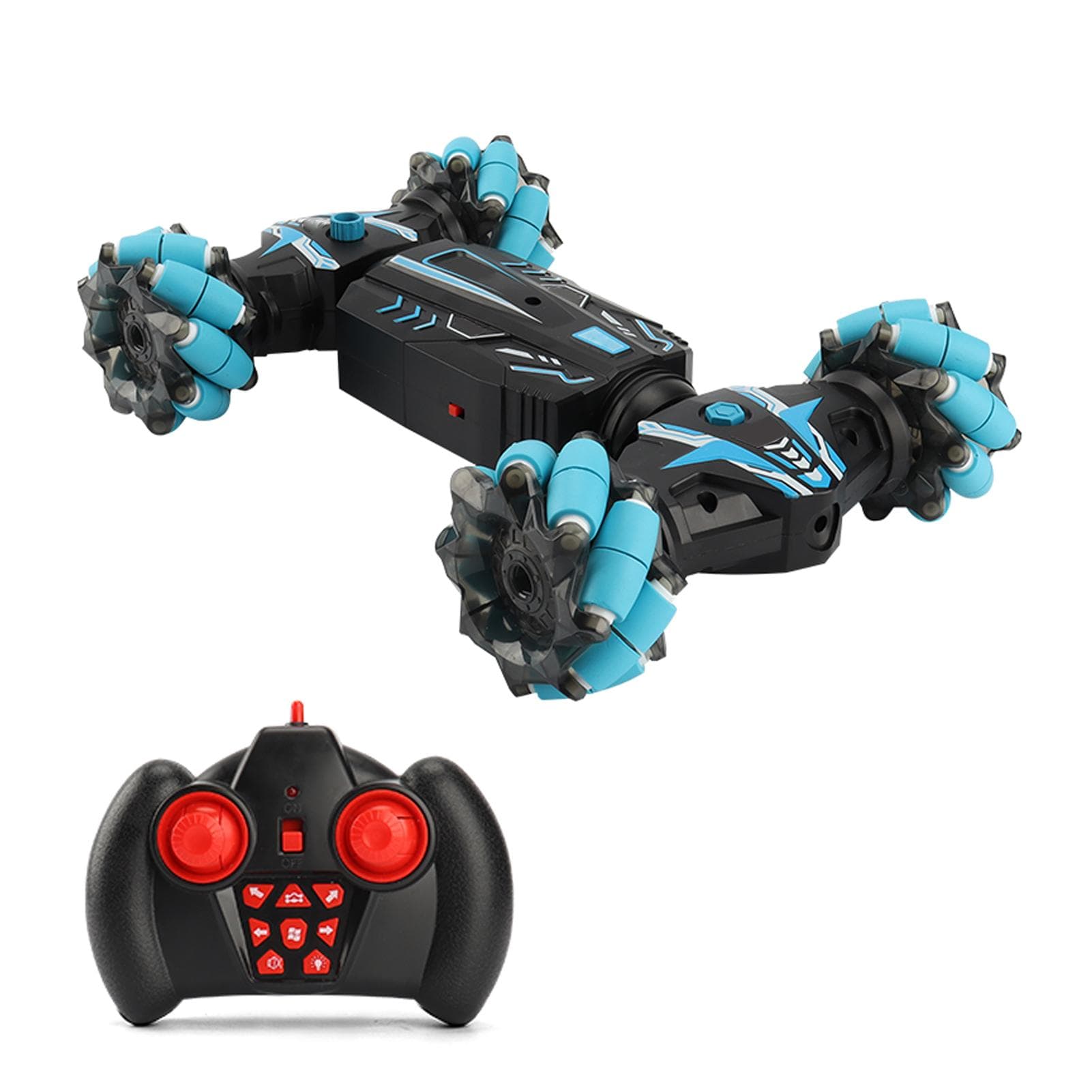 RC Stunt Car 4WD 2.4GHz Watch Gesture Sensor Control Deformable Car All-Terrain Auto-demo for Kids blue