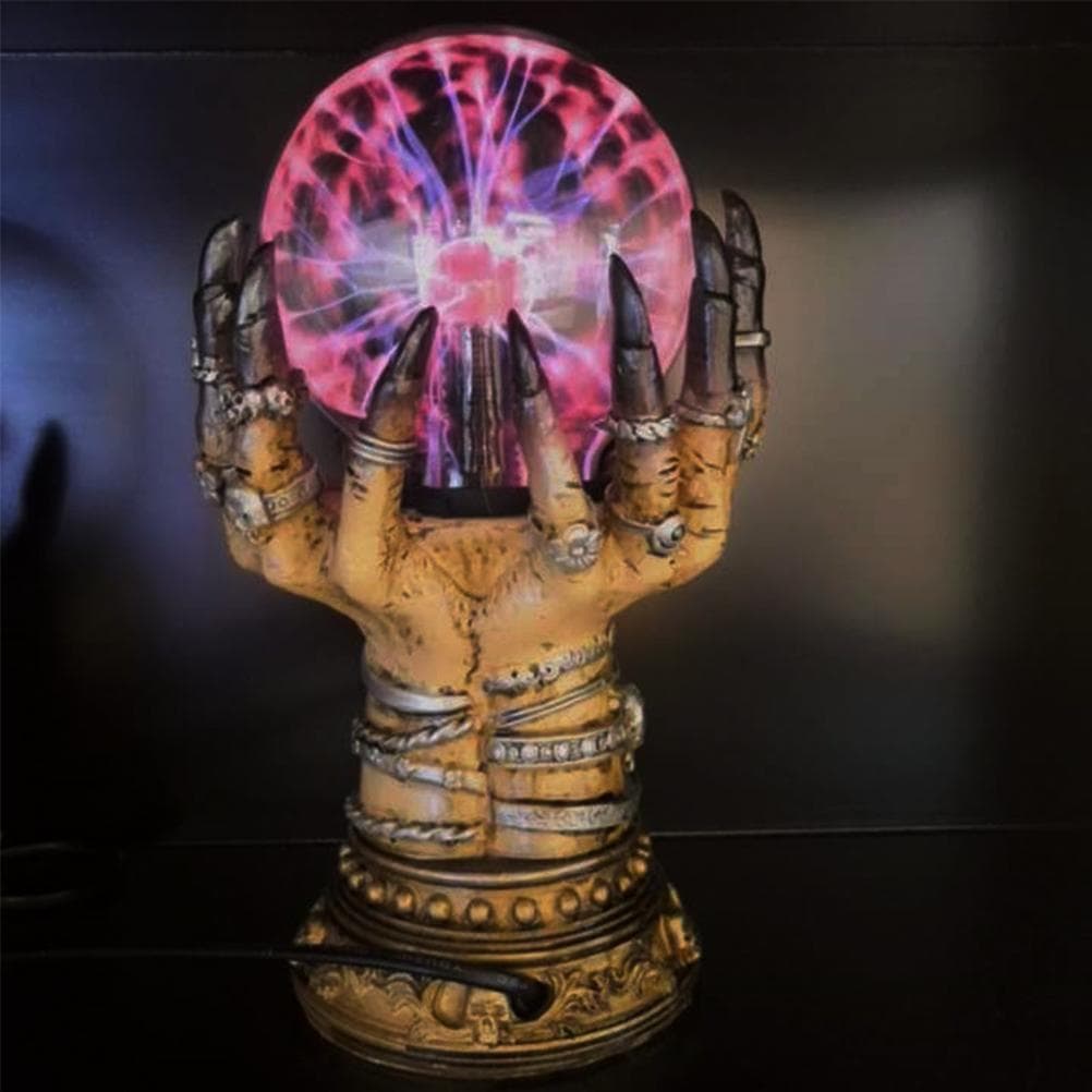 Halloween Crystal Ball Witch Celestial Crystal Ball Flashing Crystal Ball for Halloween Decoration brown
