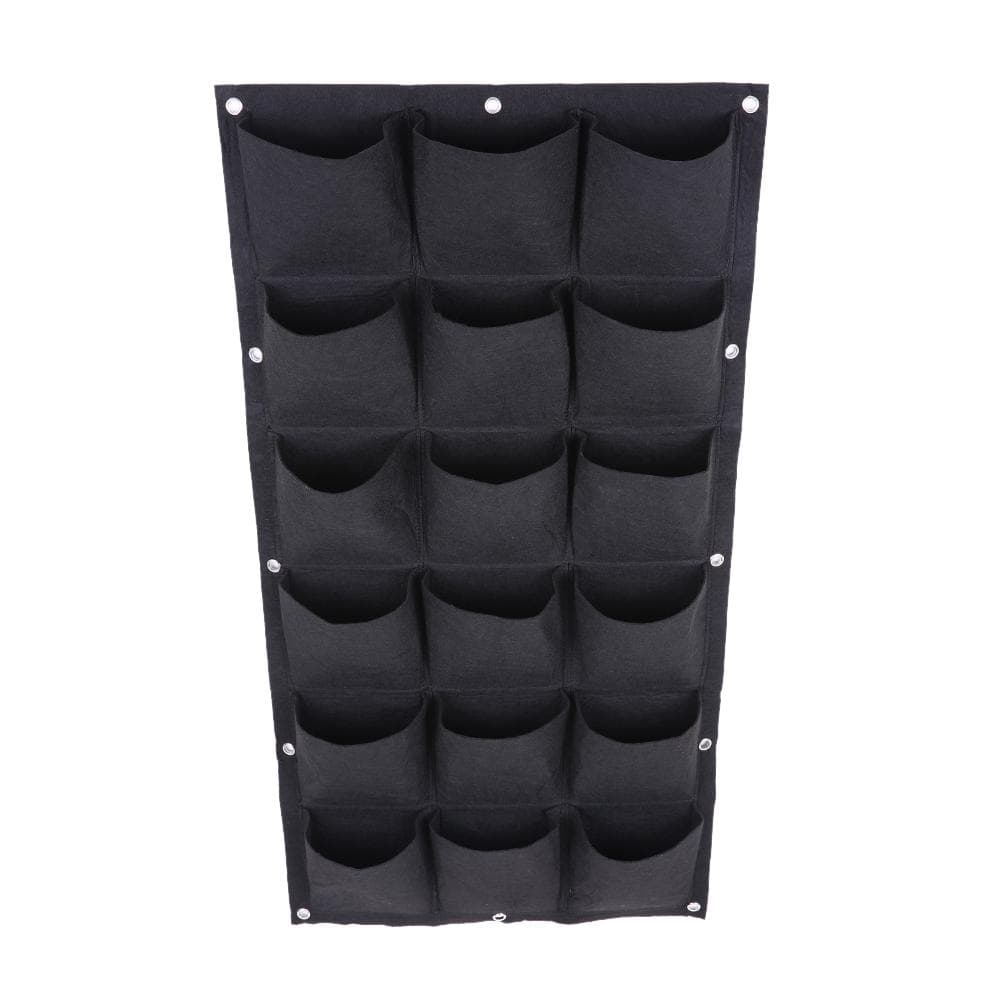 Green Wall 18 Pockets Planting Bag Pocket Vertical Wall Planter Garden Balcony Plant Grow Bag