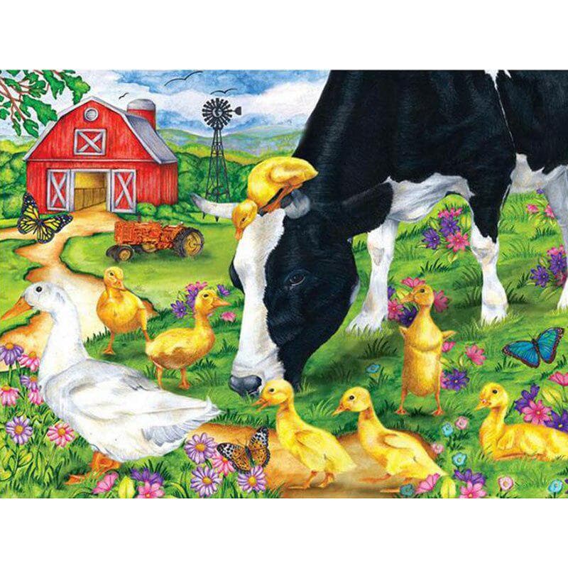 Diamond Embroidery Livestock Cows Diy Diamond Painting 5D Image Stitch Cross Home Decoration 20X30CM