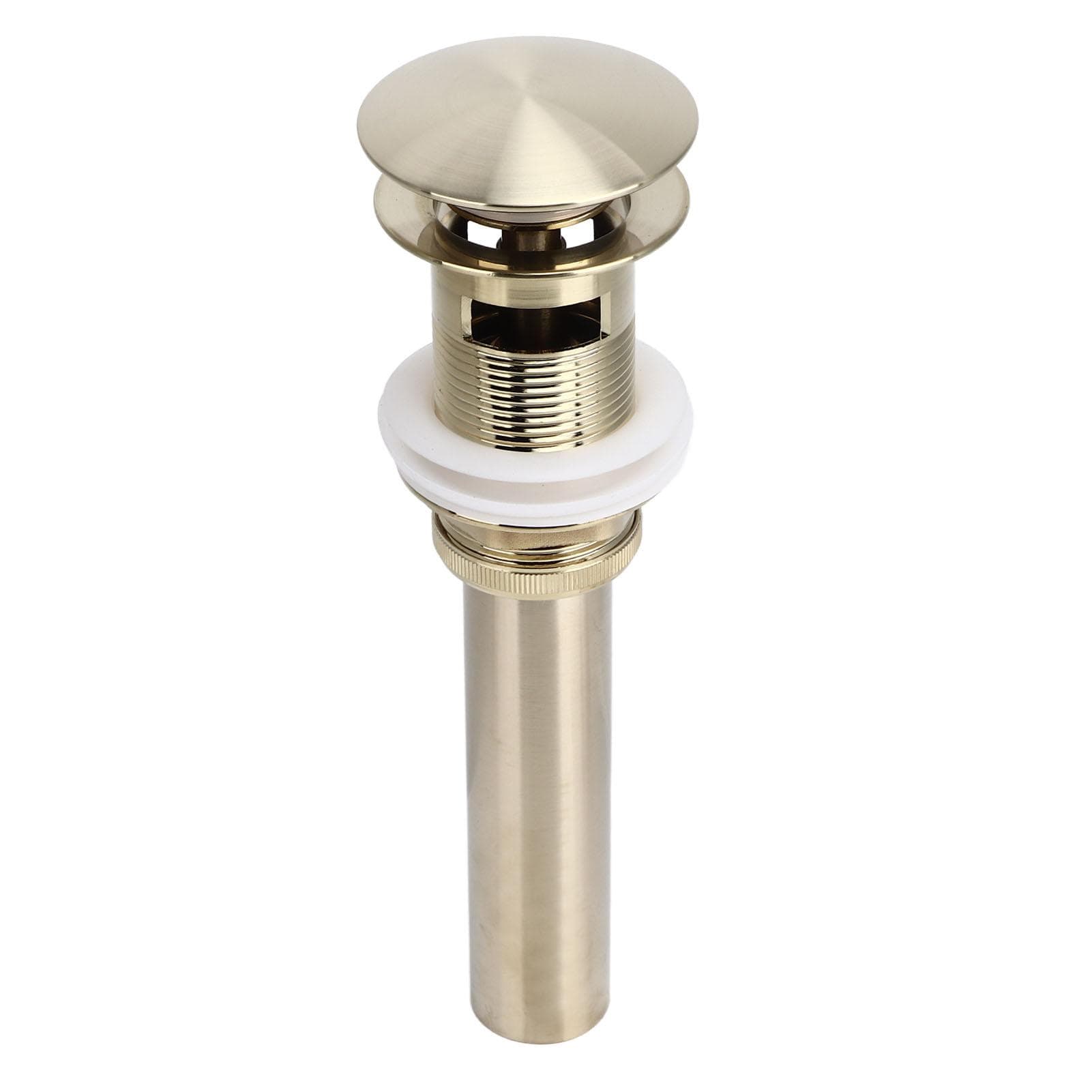 Pop Up Basin Drain Copper G1/4 Brushed Gold Corrosion Resistant Easy Installation Bathroom