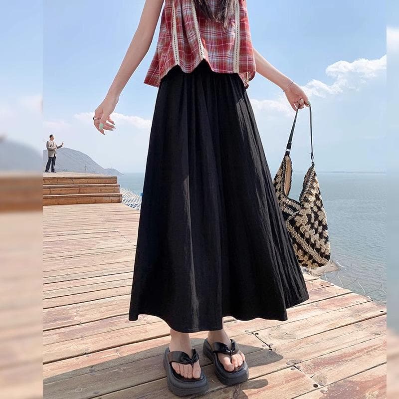 Bingsi Yamamoto Skirt and Pants for Women In Summer New Long Skirt High Waist Slim A-line Skirt Work Dress Wide-leg Pants 5XL