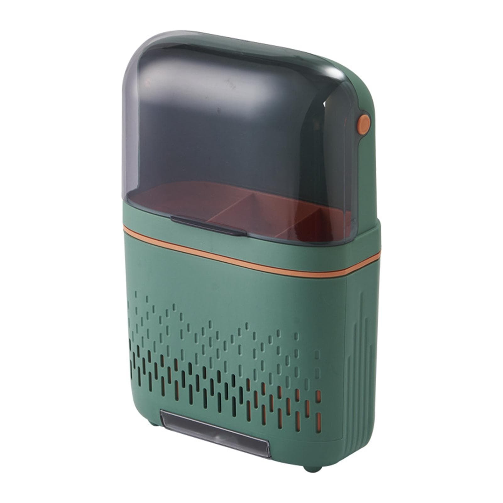 Kitchen Hanging Rack Rustproof Waterproof Compartmental Storage Cutlery Drainer with Cover Coloured green