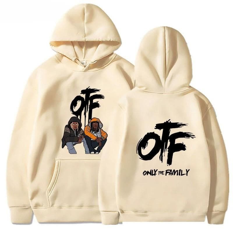 OTF Setr Hip-Hop Letter Hoodie Autumn and Winter Couple Style Casual and Comfortable Pullover Sweatshirt M
