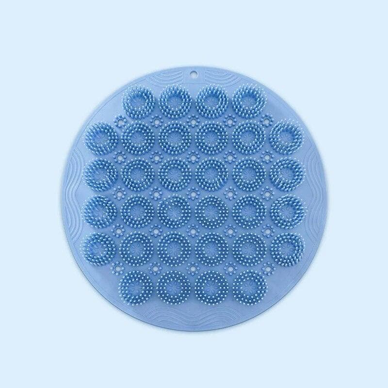 Body Exfoliating Massage Brush Bathroom Non-slip Shower Mat Back Massage Brush Silicone Foot Wash Body Cleaning Bathing Tool blue