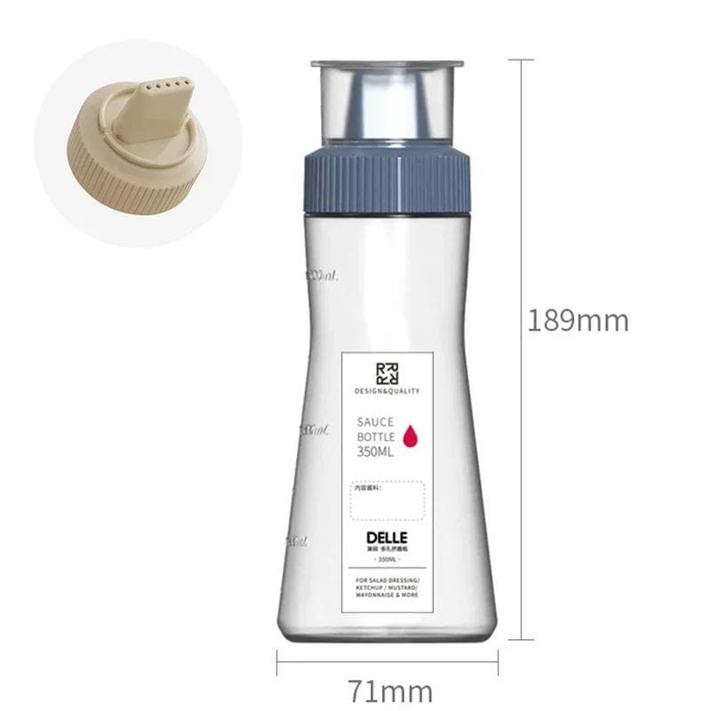 1/5 Hole Condiment Sauce Squeeze Bottle Salt Pepper Flour Powder Shaker Ketchup Salad Sauce Dispenser BBQ Spice Containers 350ml