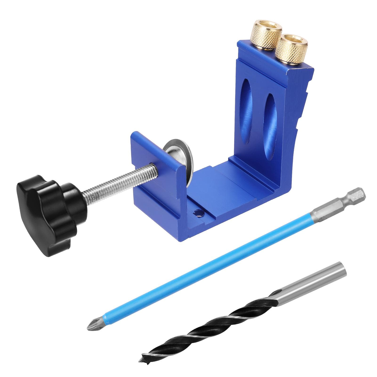 Woodworking Oblique Hole Locator 15 degrees Drilling Positioner Inclined Hole Digging Hole Opener Drill blue