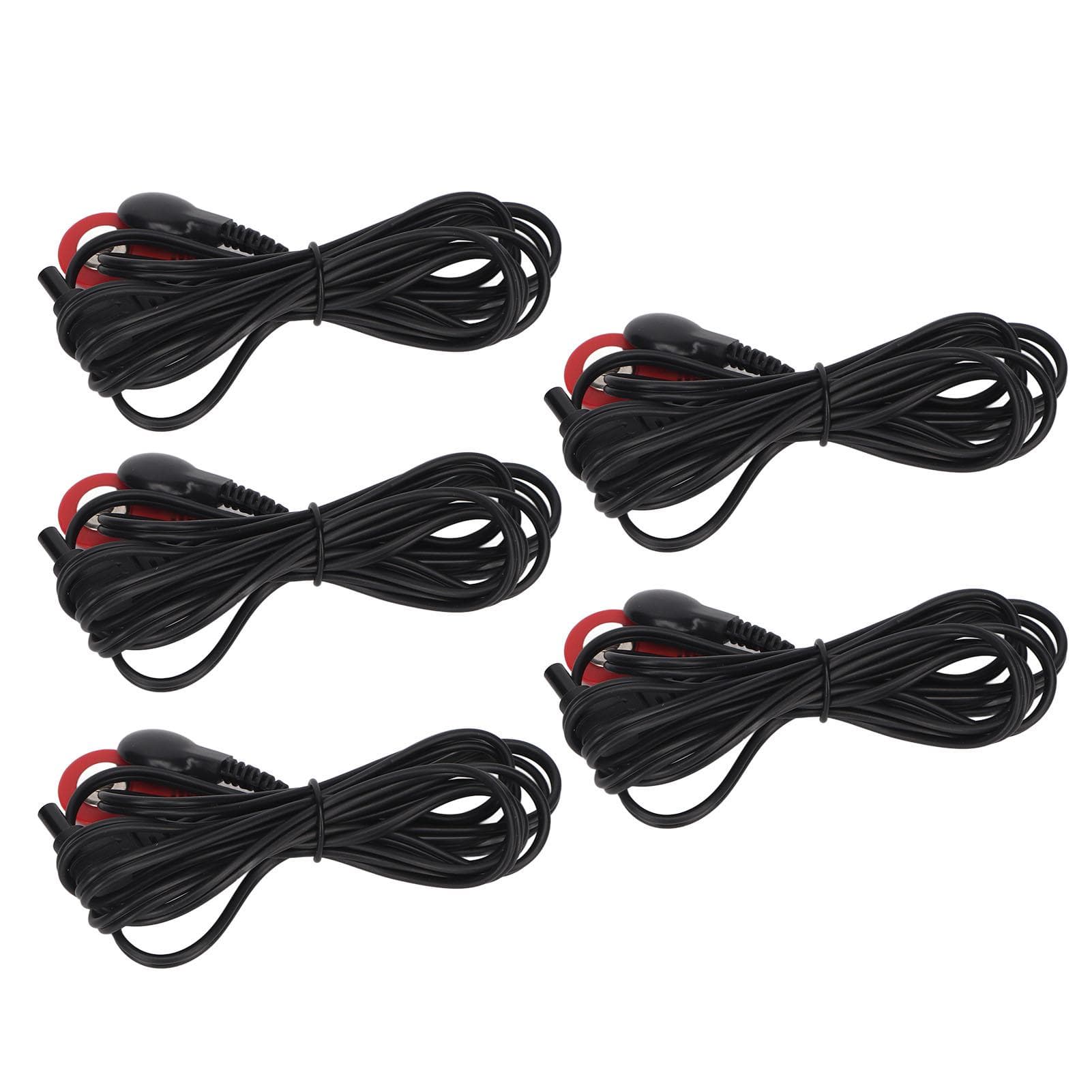 5pcs Black Electrode Wire 2.35mm Plug Electrode Lead Wire for TENS Machine Digital Treatment