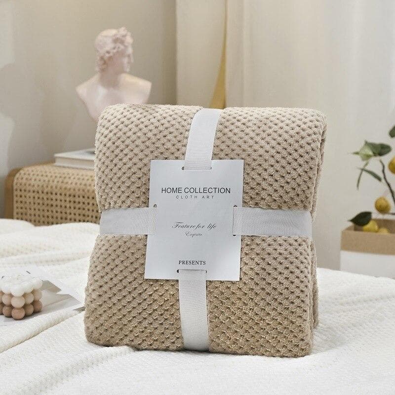 Soft Warm Flannel Blankets For Beds Solid Pink Blue Coral Fleece Mink Throw Sofa Cover Bedspread Fluffy Plaid Blankets 200X260cm khaki