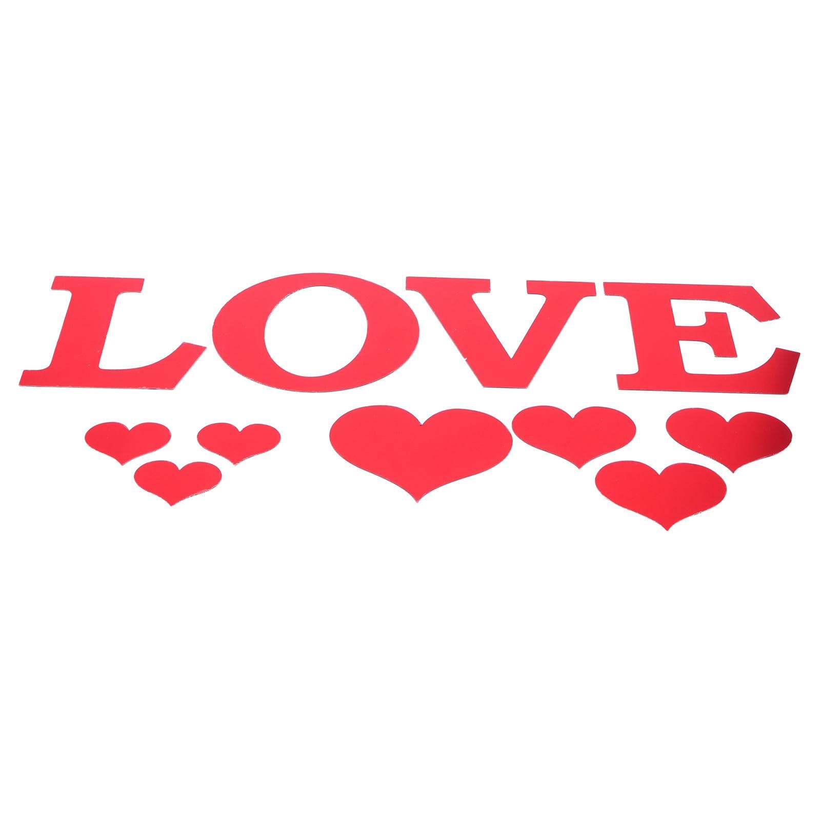 Mirror Wall Stickers Heart Shape DIY Wall Decal for Home Bedroom Living Room DecorRed red