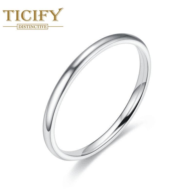 Temperature Niche Titanium Steel Ring Women's Circle Simple Light Face Couple Ring 8 white