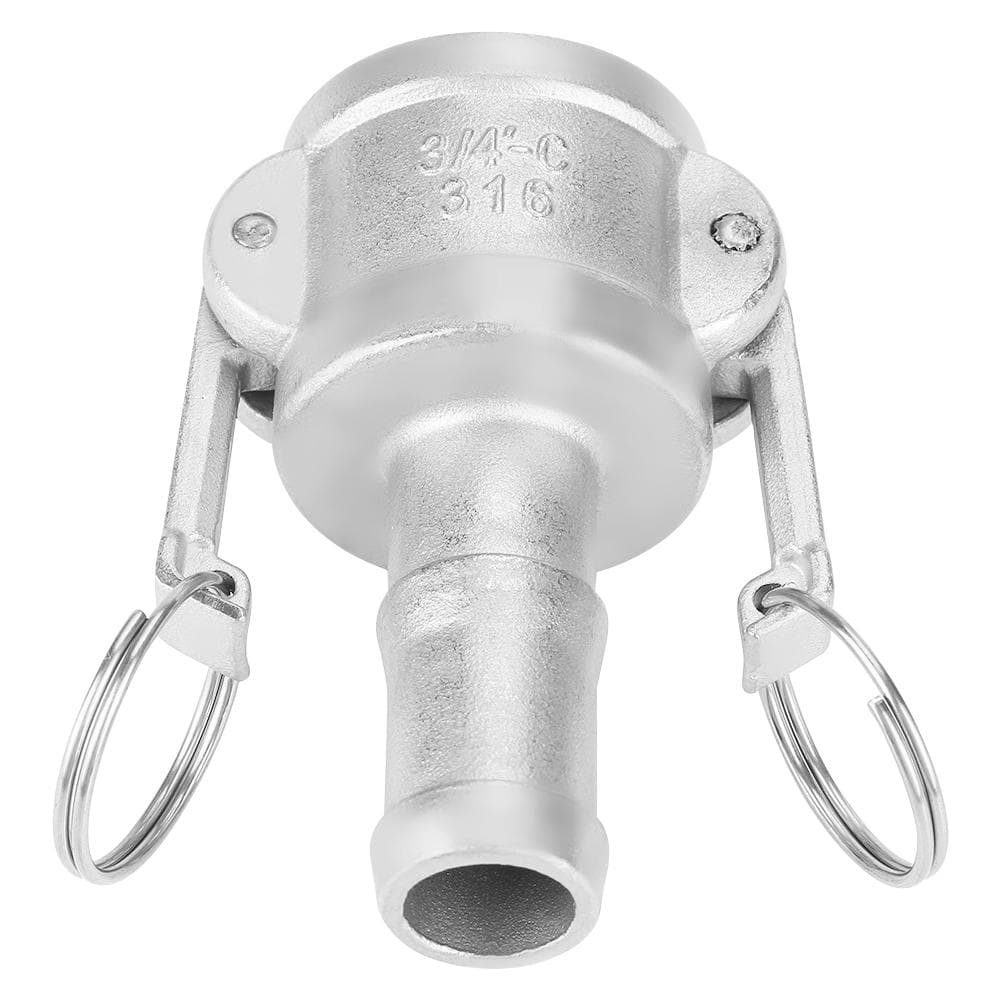 1pc Stainless Steel 316 Type C Camlock Adapter Coupling Female End x Male Barb DN20 G34